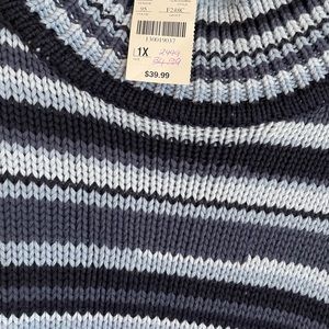 Casual Corner Knit Sweater different Shades of blue and white